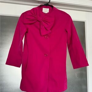 Kate Spade Fuchsia Bow-Detail Girls Trench Coat